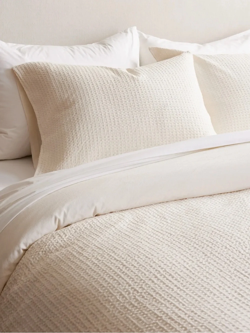 Quince Twin Luxe Honeycomb Duvet Cover  Organic Undyed Natural